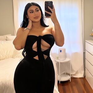 Fashion Nova Black Knot Jumpsuit